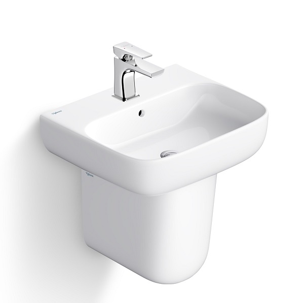 Chậu rửa lavabo treo tường Viglacera VTL3N và chân VI1T (380x420mm) - Image 5