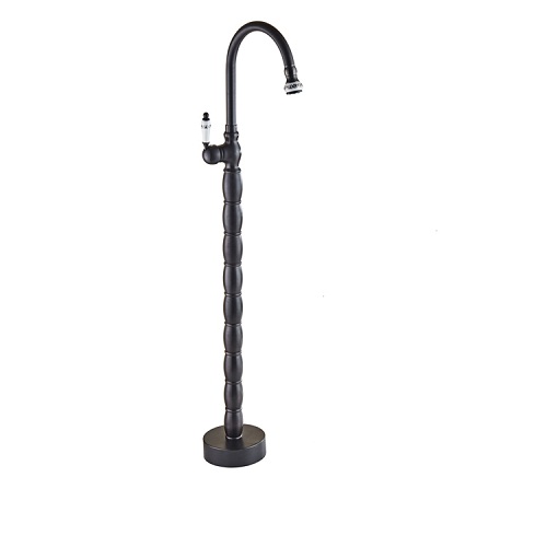 Chậu rửa mặt chân đứng màu đen Miken MKC-6013B - Image 3