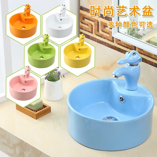 Chậu rửa mặt dành cho trẻ em tai mèo màu vàng (5 màu sắc) - Image 3