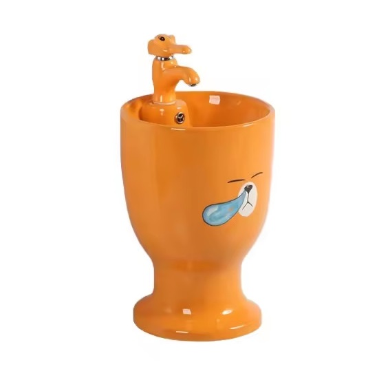 Chậu rửa mặt dành cho trẻ em tai mèo màu xanh (5 màu sắc) - Image 4