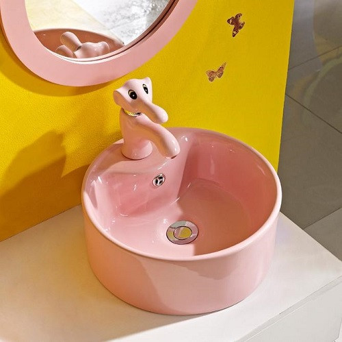 Chậu rửa mặt dành cho trẻ em tai mèo màu xanh (5 màu sắc) - Image 6