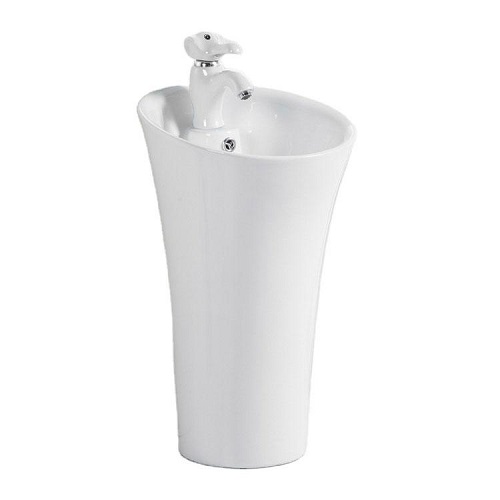 Chậu rửa mặt dành cho trẻ em treo tường chân đứng mầu hồng MKCTE-528P (Đặt hàng 10-20 ngày) - Image 5