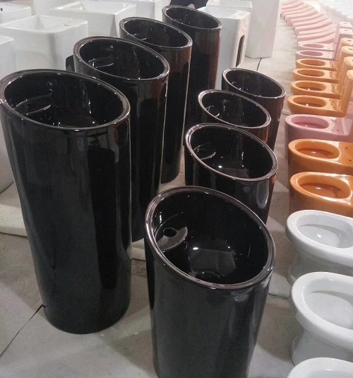 Chậu rửa mặt dành cho trẻ em treo tường chân đứng màu xanh duong MKCTE-528BLU (Đặt hàng 10-20 ngày) - Image 6