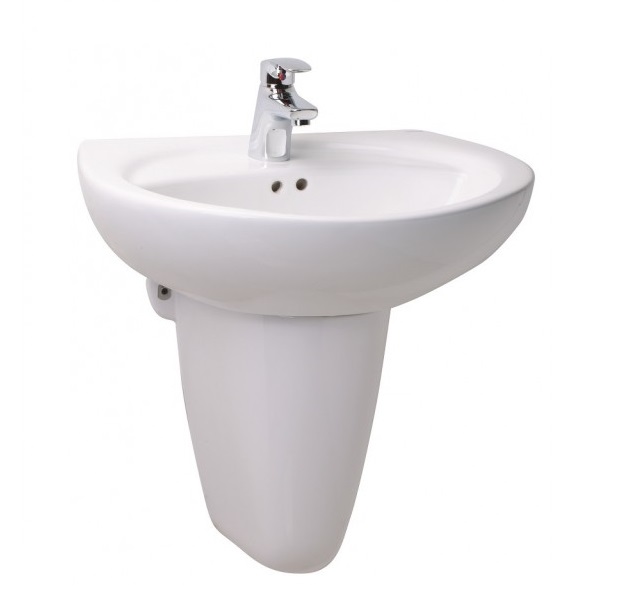 Chậu rửa mặt lavabo chân dài Caesar L2220-L2437 - Image 4
