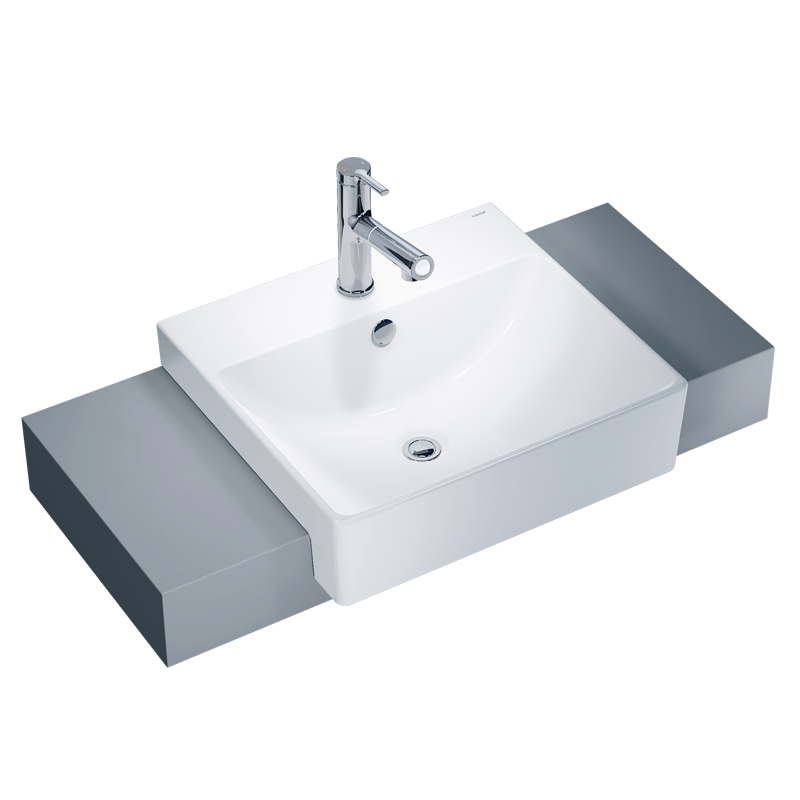 Chậu rửa mặt lavabo chân lửng CAESAR L2220 P2436 - Image 5