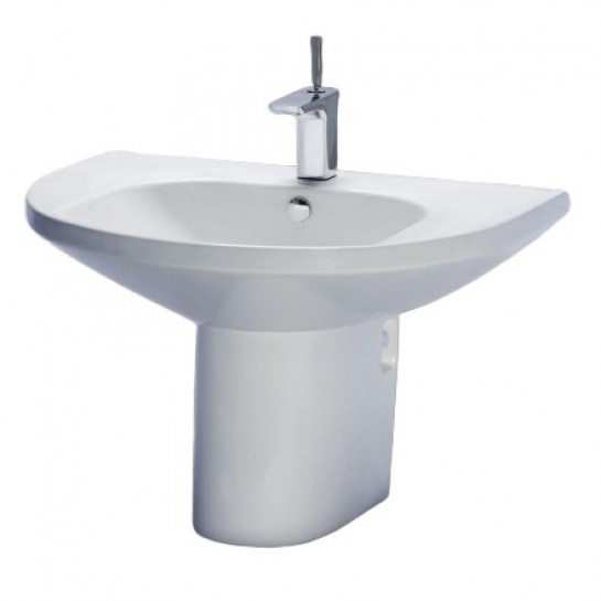 Chậu rửa mặt lavabo chân lửng CAESAR L2220 P2436 - Image 6