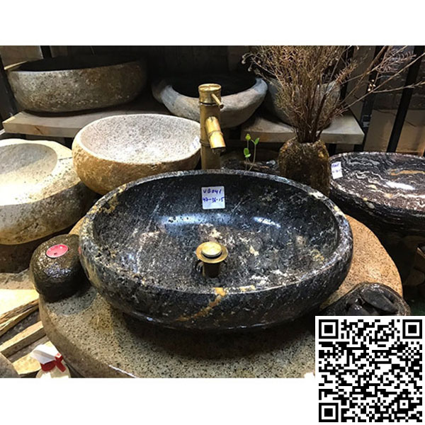 Chậu rửa mặt lavabo đá cuội tây bắc LC04 - Image 6