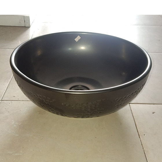 Chậu rửa mặt lavabo dương bàn màu đen vân đá Miken MKC-2203B - Image 3
