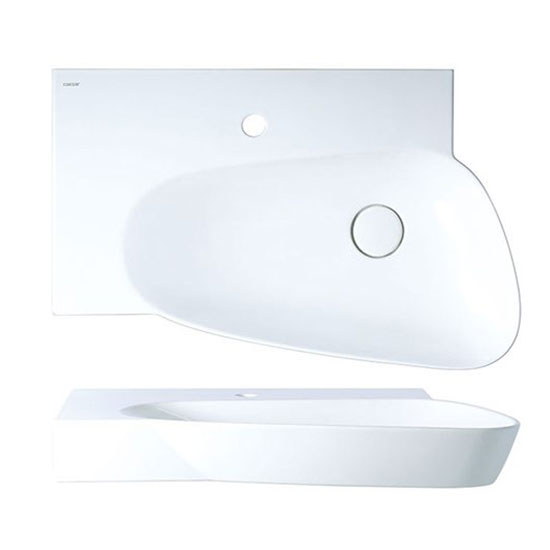 Chậu rửa mặt lavabo treo tường CAESAR LF5338 - Image 4