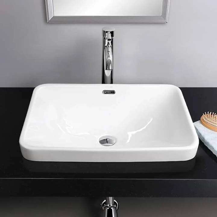 Chậu rửa mặt lavabo vuông âm bàn đá KOKKU 212-1 (510x380x195mm) - Image 6