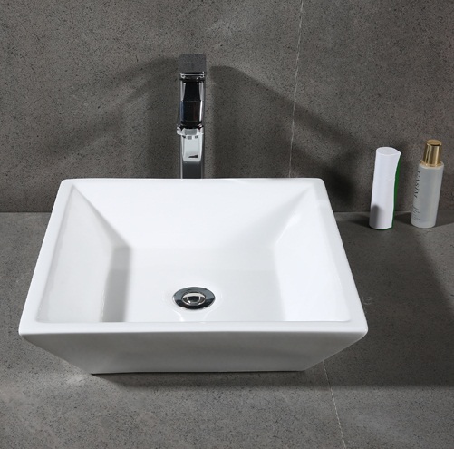 Chậu rửa mặt loại nhỏ lavabo dương bàn hoặc treo tường Miken MKC-2073W (385x300x120mm) - Image 5