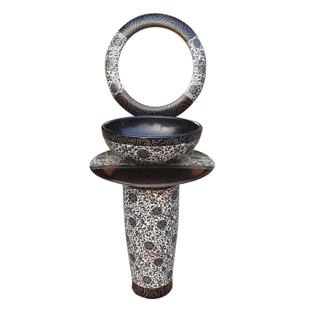 Chậu rửa mặt nghệ thuật chân đứng hình tròn WM023B - Image 3