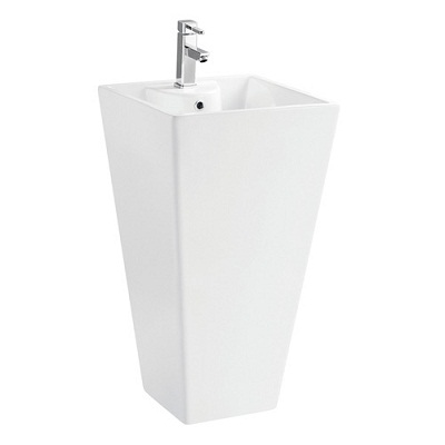 Chậu rửa mặt nghệ thuật chân đứng màu đỏ trắng D3961R-1 (Đặt hàng 10-20 ngày) - Image 5
