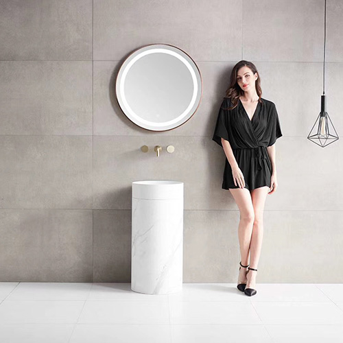 Chậu rửa mặt nghệ thuật chân đứng màu vàng C3964Y (Đặt hàng 10-20 ngày) - Image 4