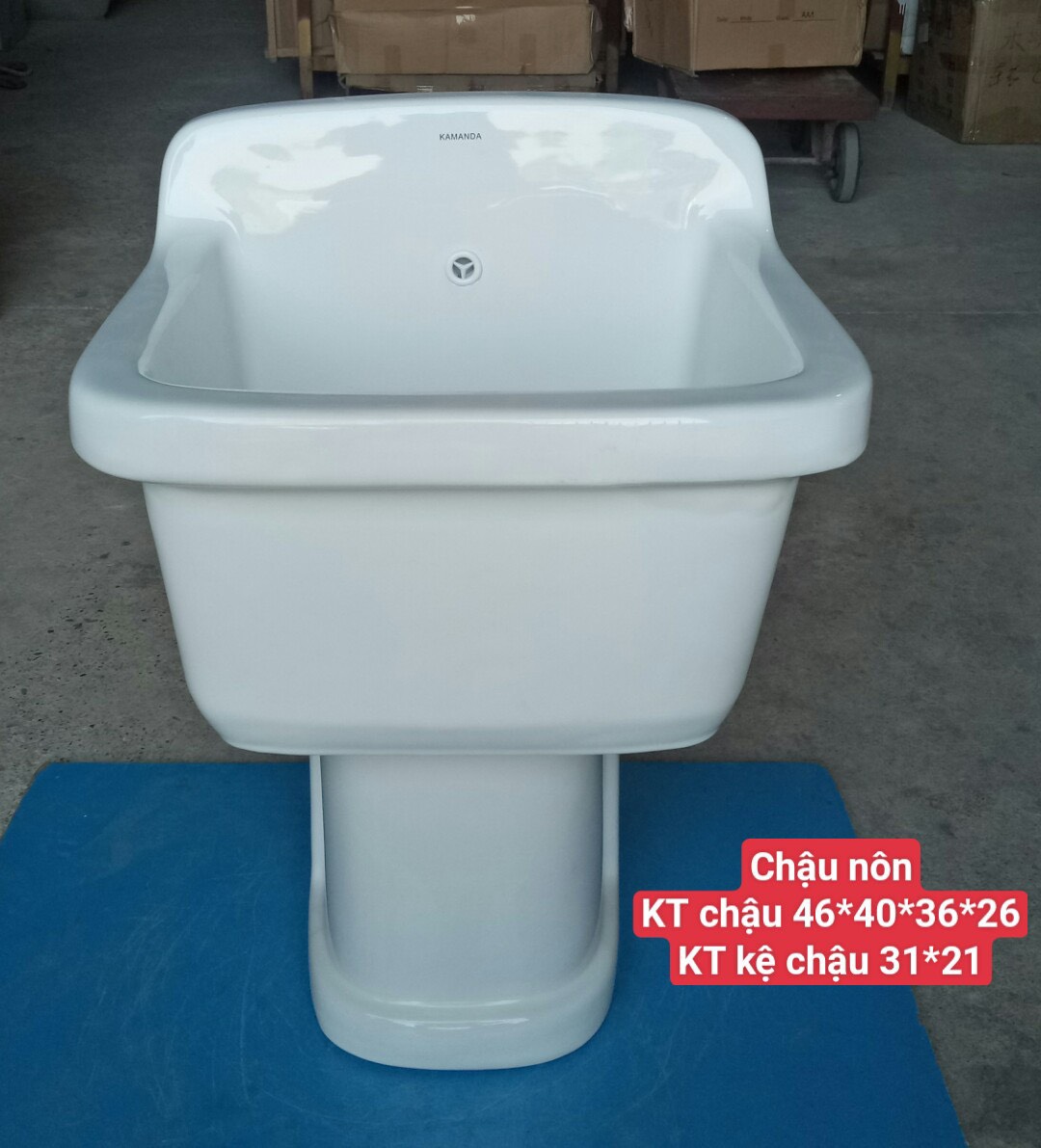Chậu rửa mặt nghệ thuật chân đứng Miken CL-6003 - Image 3