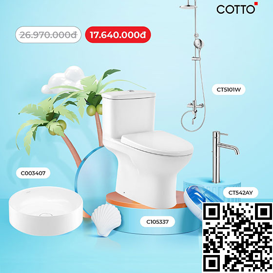 Combo Thiết bị vệ sinh 2 Cotto C1053-C0141-C4241 - Image 3
