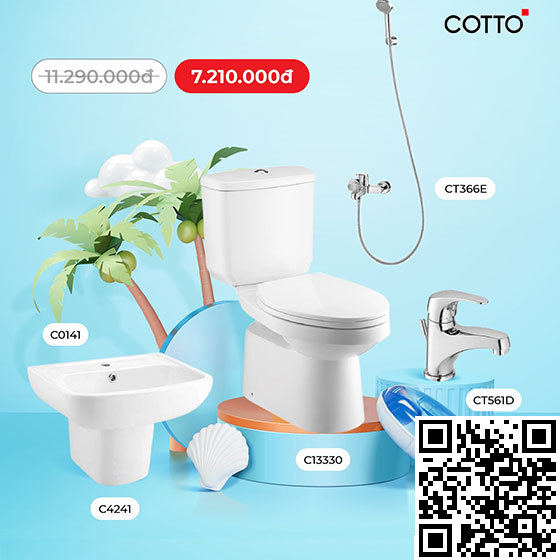Combo Thiết bị vệ sinh 2 Cotto C1111-C014-C4201 - Image 5
