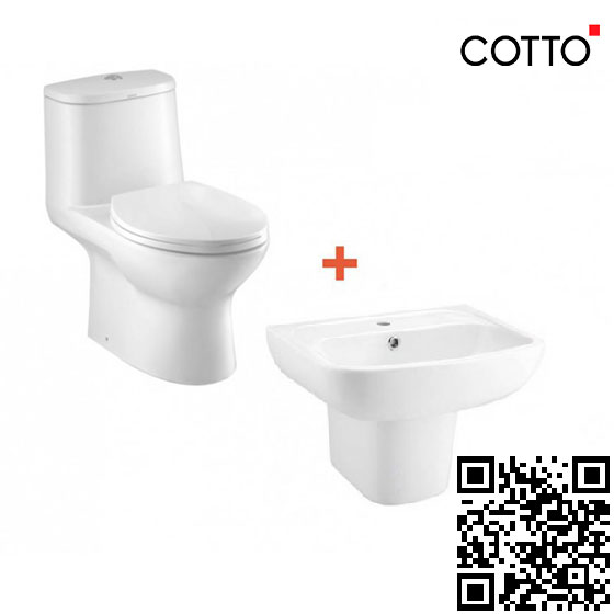 Combo Thiết bị vệ sinh 5 bộ Cotto C105607-C0901-CT2401A-CT3001AE-ZH01(HM) - Image 3