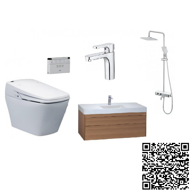Combo Thiết bị vệ sinh Caesar B2 CTS1325-L2152 Bồn Cầu 2 Khối Và Lavabo Treo Tường - Image 4