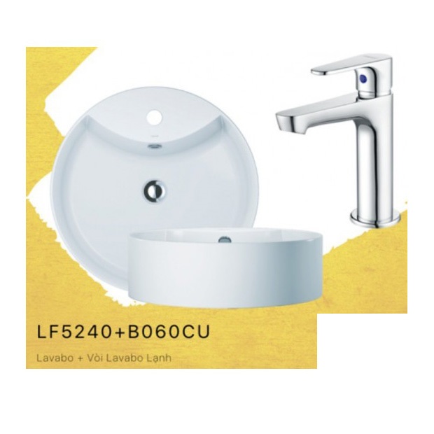Combo Thiết bị vệ sinh Caesar Lavabo Và Vòi Lạnh LF5240-B060CU