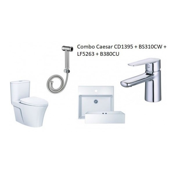 Combo Thiết bị vệ sinh Caesar Trọn Bộ CD1395-BS310CW-LF5263-B380CU