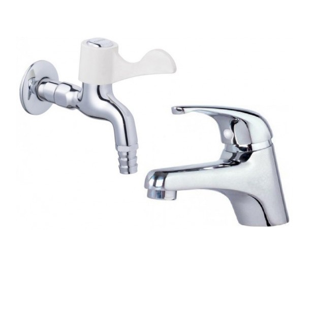 Combo Thiết bị vệ sinh Caesar Vòi Lavabo Và Vòi Gắn Tường B111C-WP027C - Image 5
