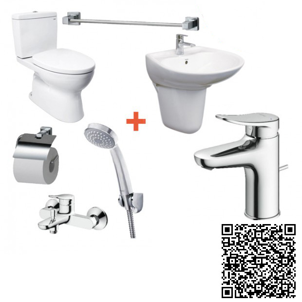 Combo Thiết bị vệ sinh TOTO CS320DRT3-LHT300CR-TLS04301V-TBS04302V-DGH104ZR-YH408RV-YT408S6RV