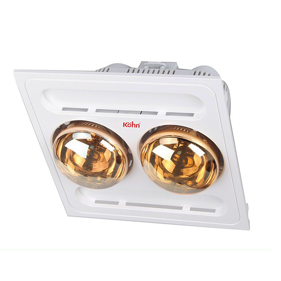 Đèn sưởi nhà tắm 2 bóng âm trần Kohn BK03G (Công tắc)