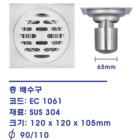 Ga thoát sàn màu đen mờ EcoBath EC1070MB - Image 5