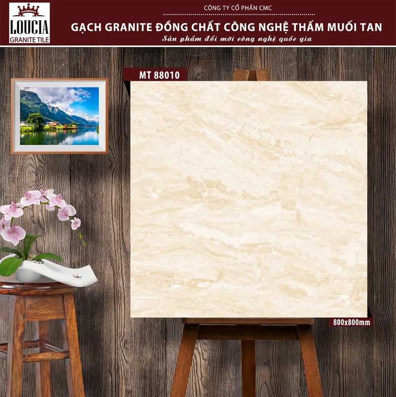 Gạch lát nền Granite 80x80cm công nghệ thấm muối tan CMC MT 88008 - Image 5