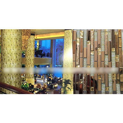 Gạch ốp phòng karaoke Mosaic 3D Inox Vàng - Image 4