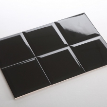 Gạch thẻ ốp tường vuông đen bóng phẳng 100x100 M1107 - Image 4