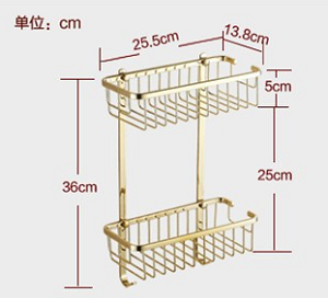 Giá để dầu gội 2 tầng mạ vàng