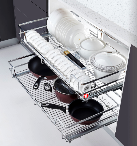 Giá đựng xoong nồi tủ dưới Grasso GD900 (865x465x150mm) - Image 3