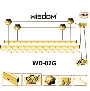 Giàn phơi quần áo Wisdom WD-02S (Đồng vàng)