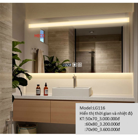Gương đèn led khung gỗ Heco LG-132 - Image 3