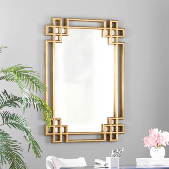 Gương nghệ thuật khung nhôm mạ màu vàng KMD-6080VAG (Hình ô van, 60x80cm-50x70cm) - Image 6