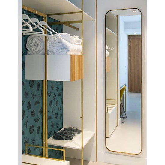 Gương nghệ thuật khung nhôm mạ vàng KMD-6080G (Đứng hoặc ngang, 60x80cm-50x70cm) - Image 6