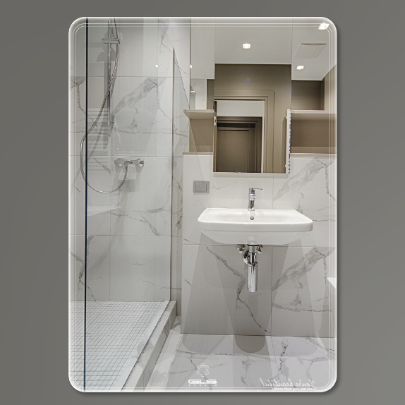 Gương nhà tắm hình chữ nhật đứng viền nhôm GLS R30 (500x700mm) - Image 3