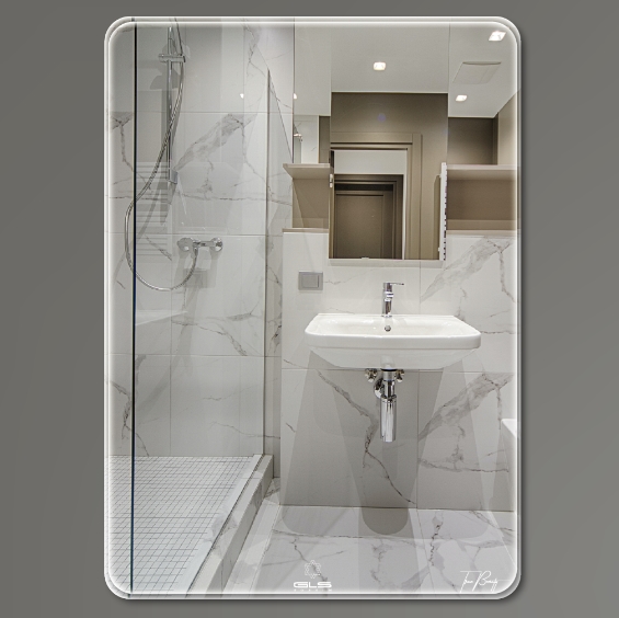 Gương nhà tắm hình chữ nhật đứng viền nhôm GLS R50 (600x800mm) - Image 3
