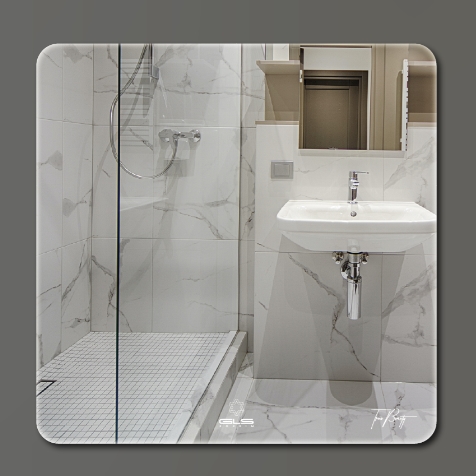 Gương nhà tắm hình elip mài bóng cạnh GLS S00E30 (500x700mm) - Image 3