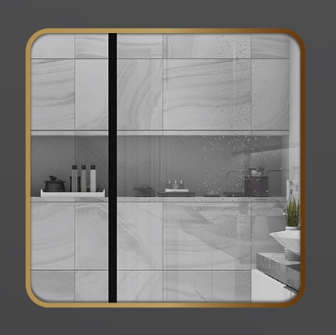Gương nhà tắm hình tròn hoa văn viền GLS S00C83 (600x600mm) - Image 6
