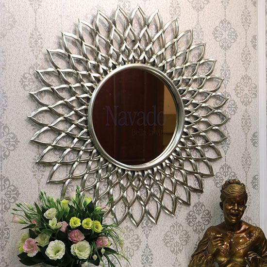 Gương trang điểm đèn led bọc dây da Navado No15534 - Image 4