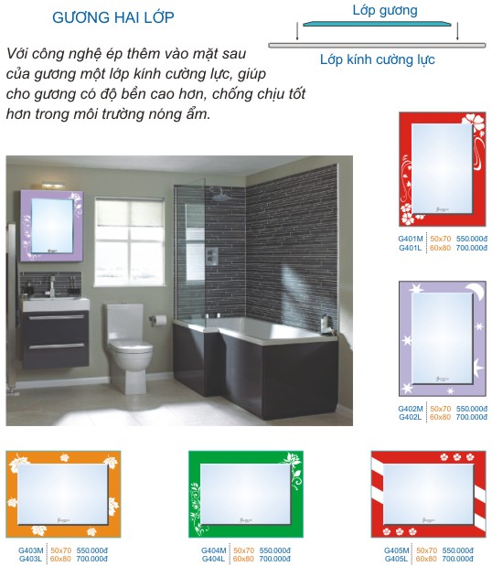 Gương trơn phòng tắm VGC tráng bạc - Image 3