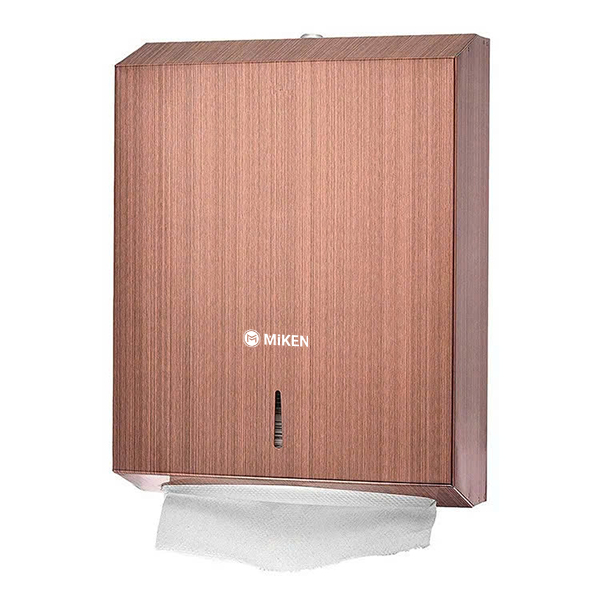 Hộp đựng giấy lau tay mạ màu đồng đỏ xước Miken MK-A725S