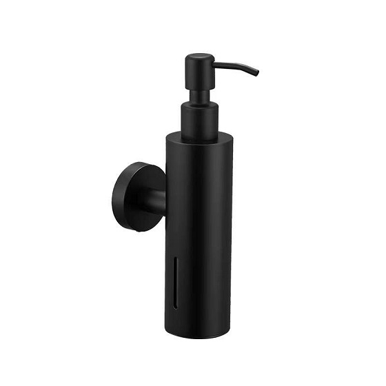 Hộp đựng nước rửa tay, dầu gội, dầu xả Inox treo tường màu đen Miken MKH-9088B