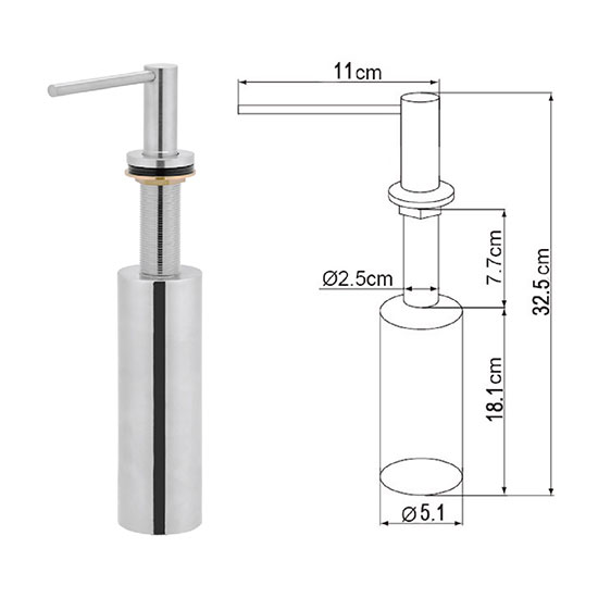 Hộp đựng nước rửa tay, dầu gội, dầu xả Inox treo tường Miken MKH-9088W - Image 3