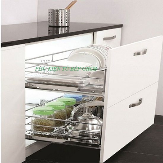 Kệ bát đĩa 2 tầng inox nan Grob GS304-160 (inox 304) - Image 3