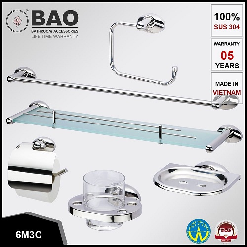 Kệ cốc đánh răng mạ vàng BAO M6-605V - Image 4