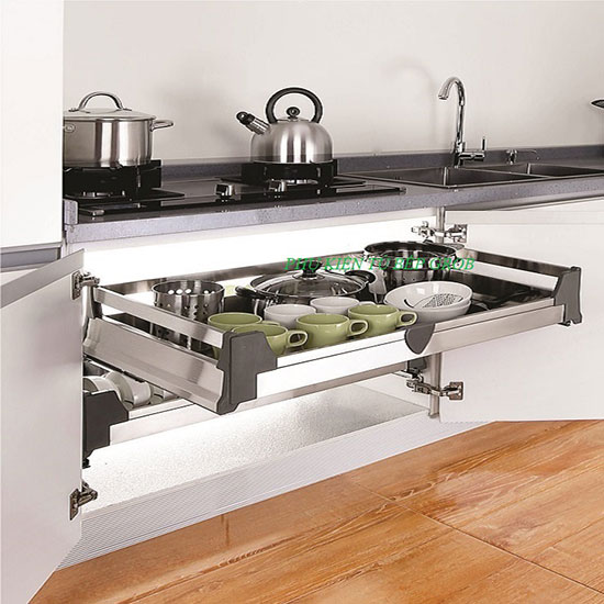 Kệ đựng xoong nồi Inox hộp âm tủ Grob GH-60A